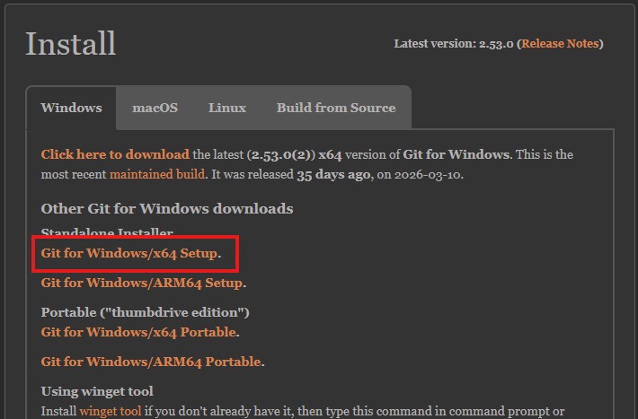 Страница git-scm.com, автозагрузка